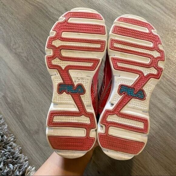 Fila womens lace up pink teal athletic mesh fabric running sneakers size 5.5 - Picture 7 of 8